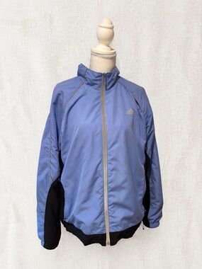 adidas Periwinkle Blue Athletic Track Jacket with Black Panels